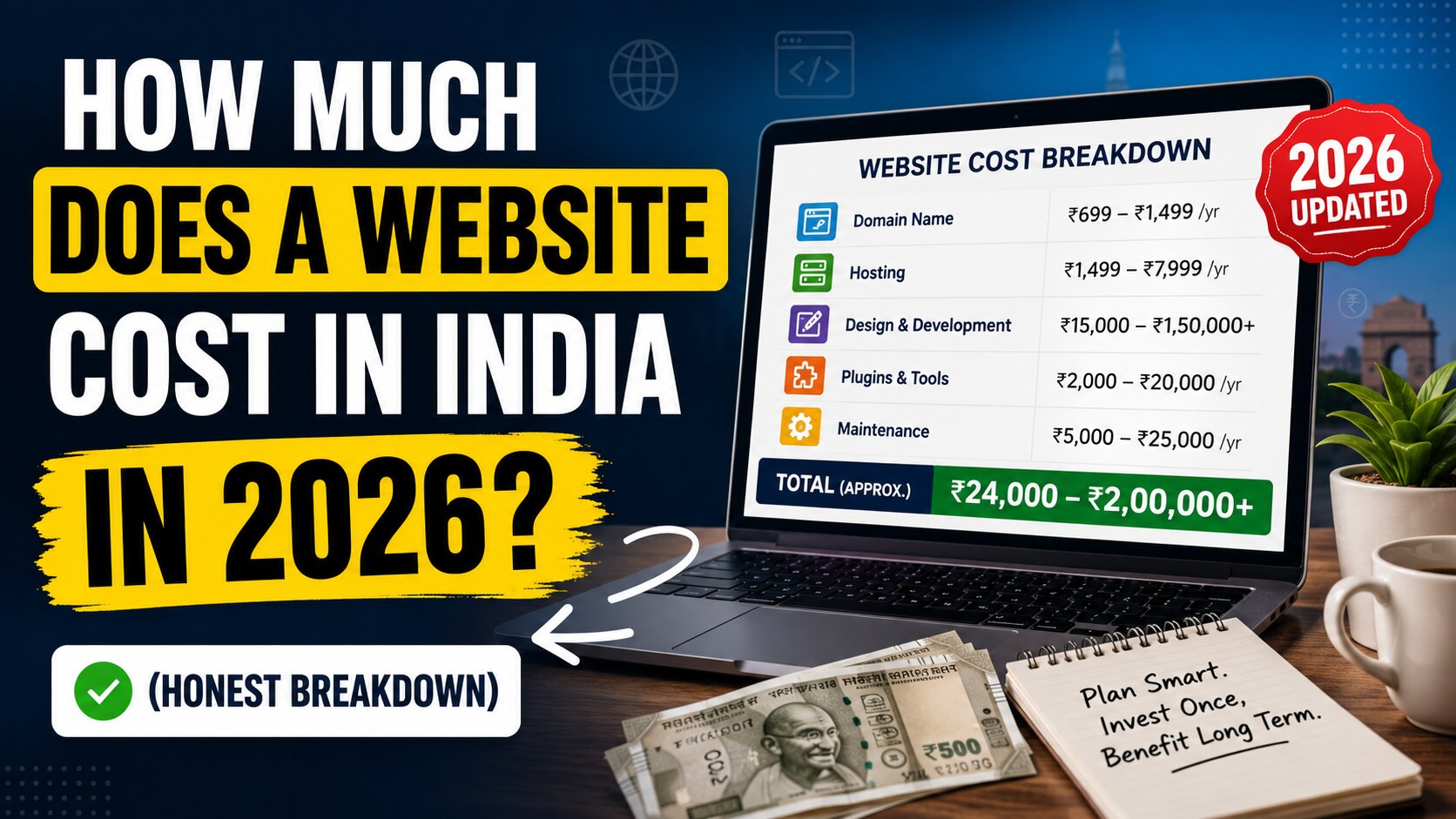 Website cost in India 2026 honest breakdown