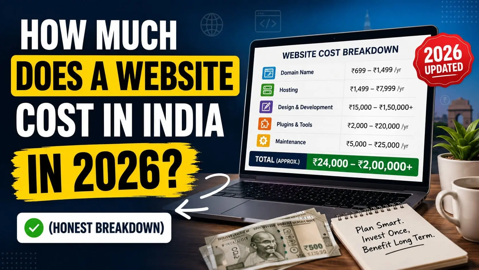 Website cost in India 2026 honest breakdown