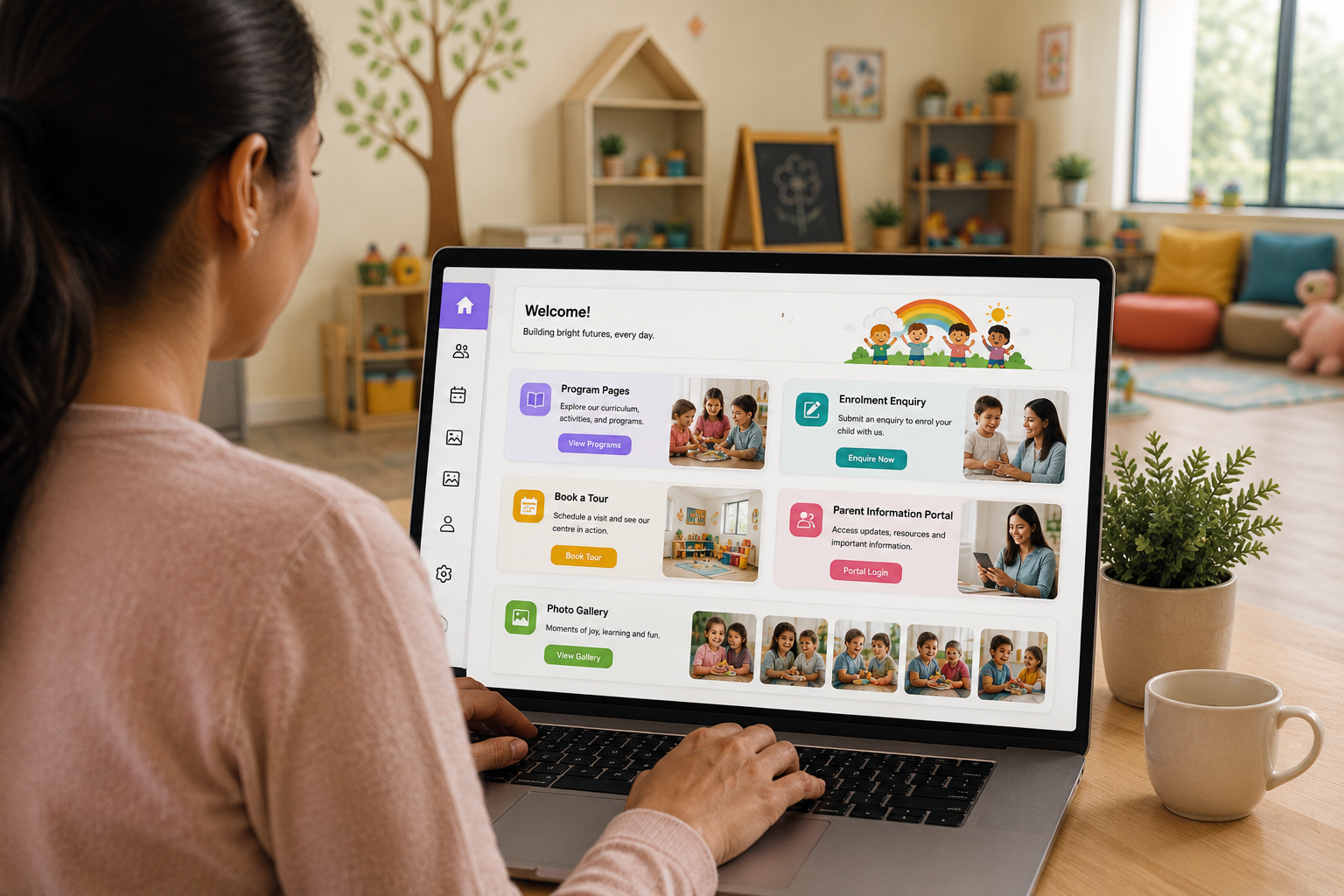 Daycare and preschool website with enrolment enquiry form