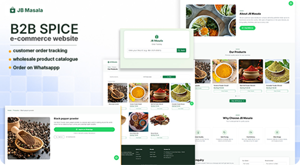 JB Masala wholesale spice ecommerce platform built by Infinite Option
