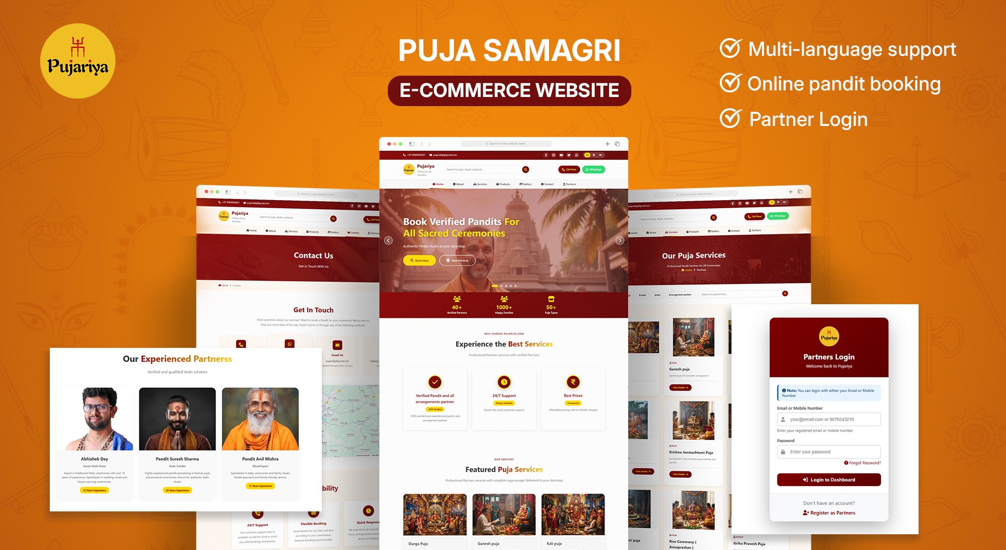 Puja Samagri multi-language ecommerce website with online payment