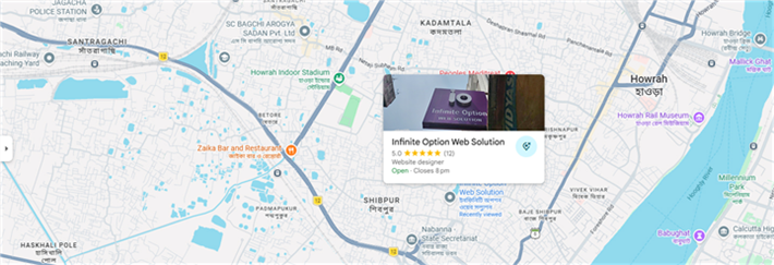 Infinite Option Web Solution location on Google Maps, Shibpur Road, Mandirtala, Howrah