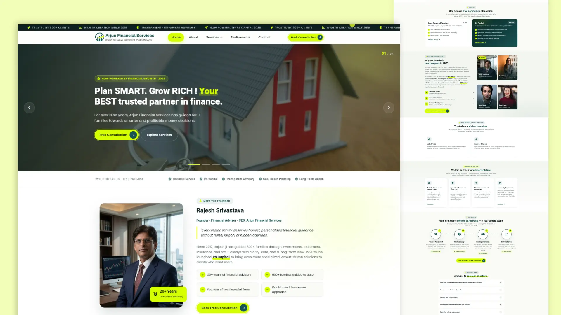 Arjun Financial Services — financial advisory and wealth management website home page