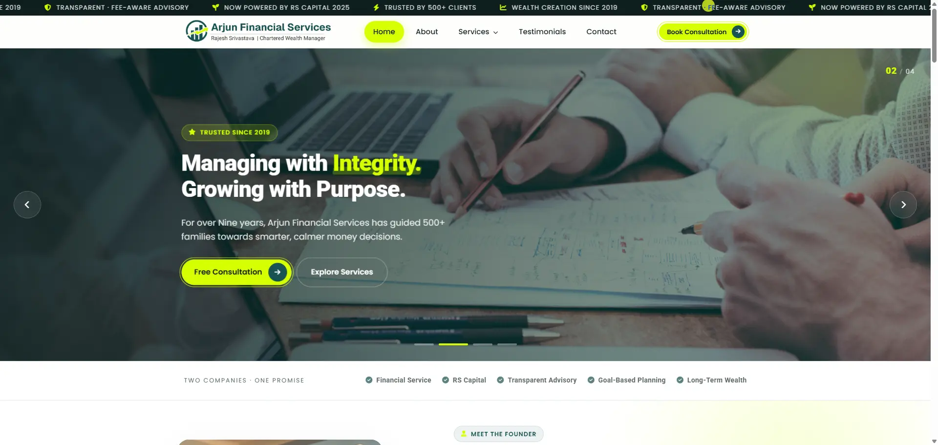 Arjun Financial Services — service pages for Mutual Funds, insurance, PMS, AIF, SIF and commodity investments