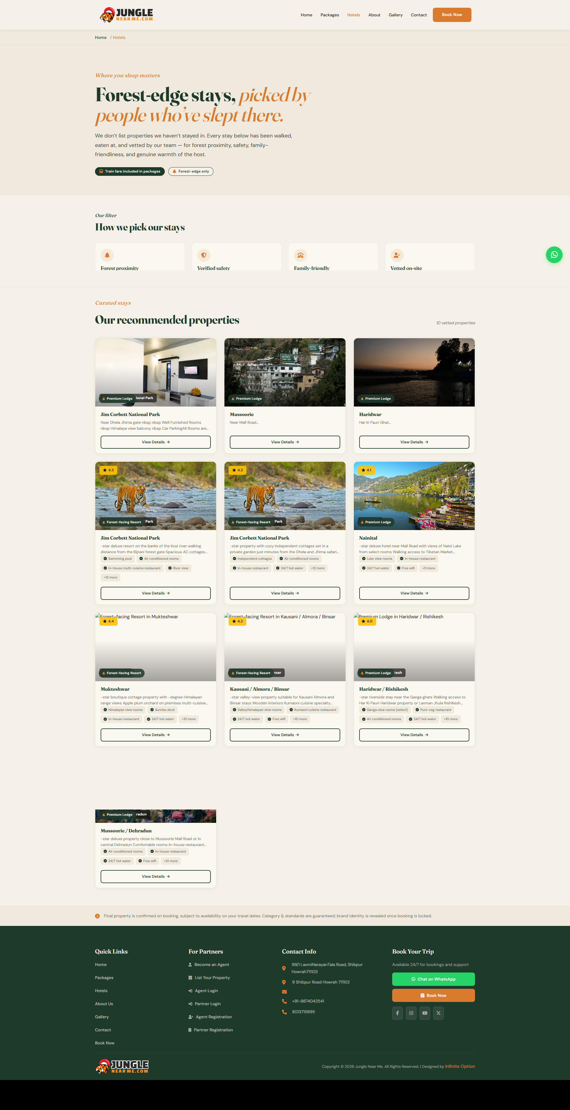 Jungle Near Me — destination and jungle safari page covering safari zones, stays and booking information