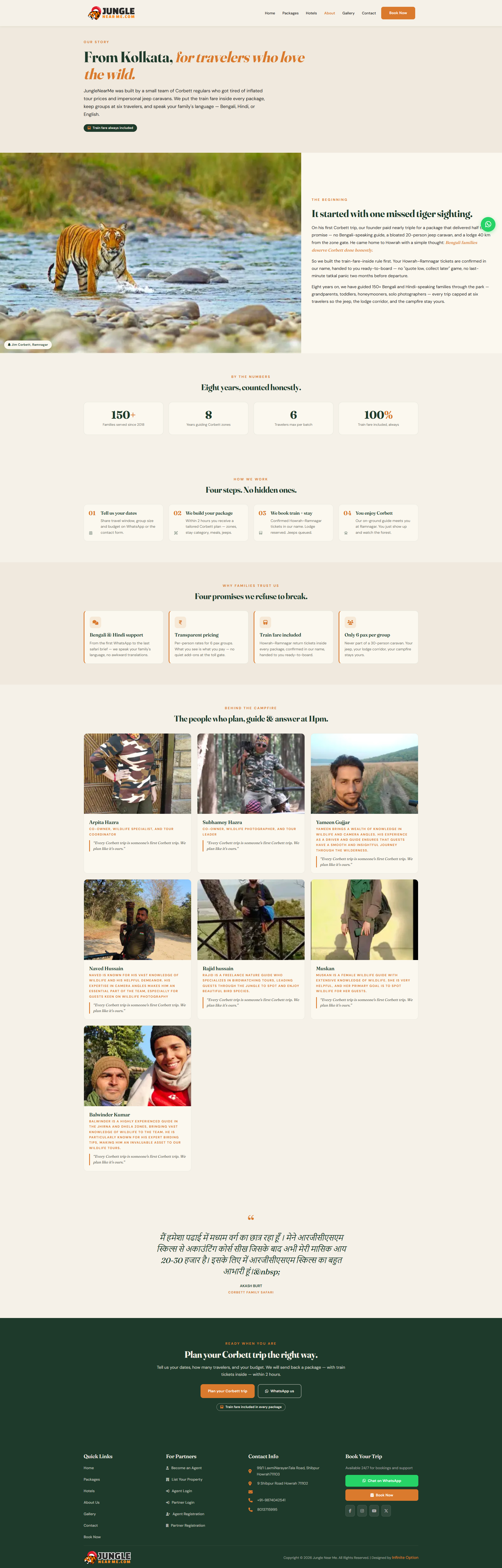 Jungle Near Me — destination and jungle safari page covering safari zones, stays and booking information