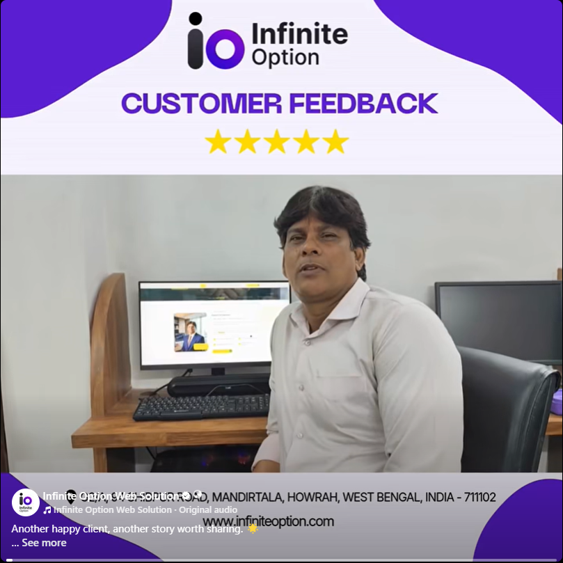 Thumbnail of the first client review reel on Infinite Option's Facebook page