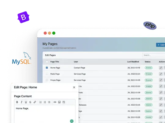Custom web development code