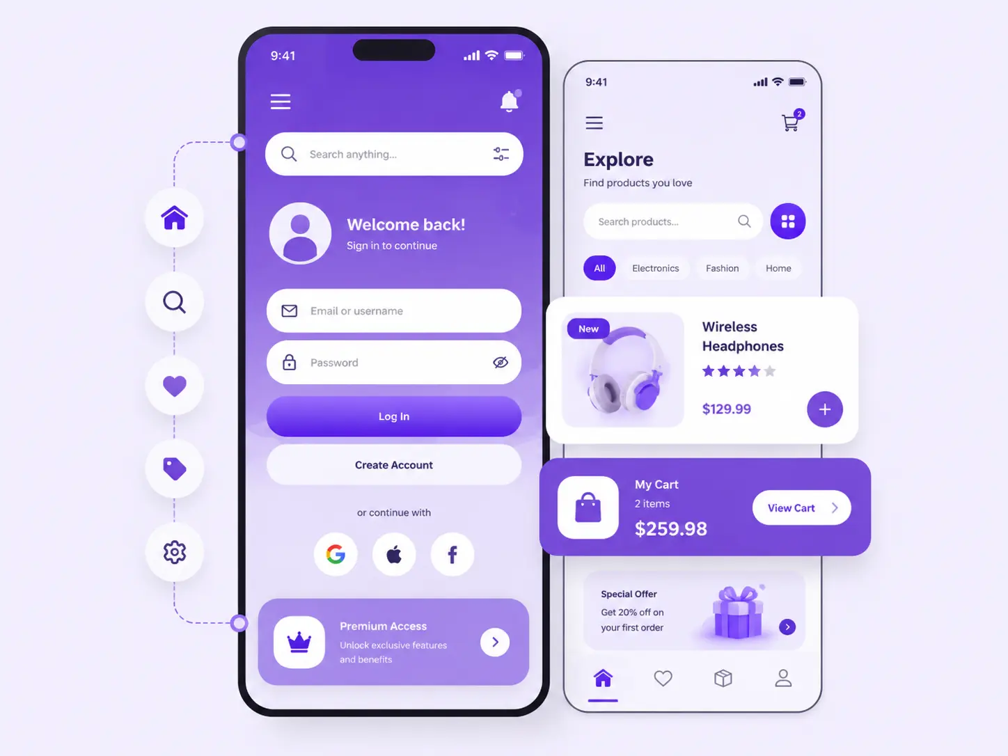 Mobile app UI design