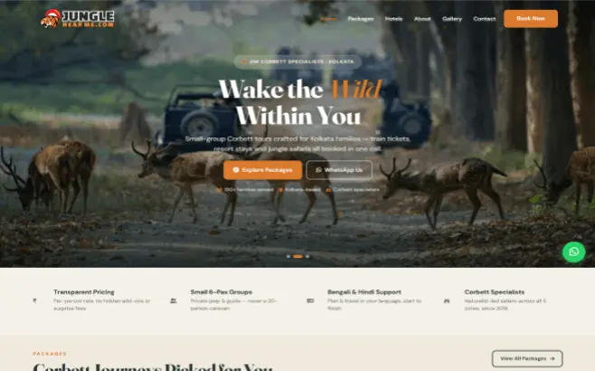 Jungle Near Me Jim Corbett tourism website by Infinite Option